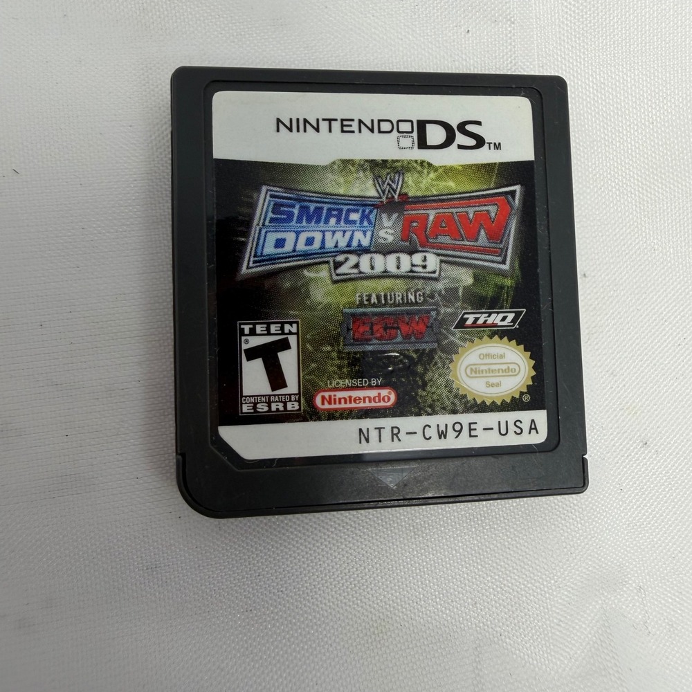 WWE SmackDown vs Raw 2009 Nintendo DS Game Cartridge NTR-CW9E-USA THQ ECW Teen